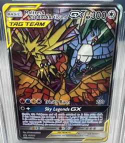 2019 Pokemon Moltres & Zapdos & Articuno Tag Team GX Black Star Promo BGS 9.5 - Image 2