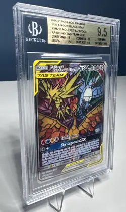 2019 Pokemon Moltres & Zapdos & Articuno Tag Team GX Black Star Promo BGS 9.5 - Image 3