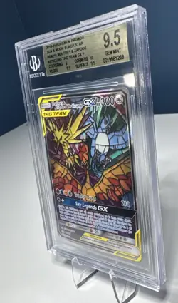2019 Pokemon Moltres & Zapdos & Articuno Tag Team GX Black Star Promo BGS 9.5 - Image 4