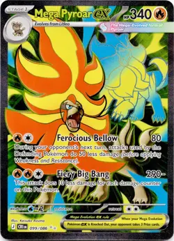 Mega Pyroar ex 099/086 Ultra Rare Chaos Rising Pokemon Holo Near Mint - Image 1