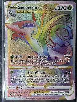 Serperior VSTAR 196/195 Secret Rainbow Rare Silver Tempest NM-LP - Image 3