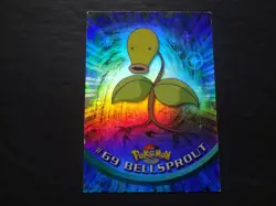 1999 Topps Pokemon Rainbow Foil #69 Bellsprout Holo Blue Logo Series 1 *MP* - Image 1
