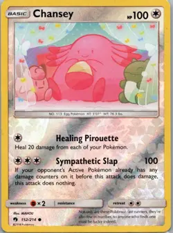 Pokemon TCG Chansey 152/214 Lost Thunder Rev Holo MP - Image 1