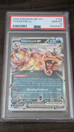 CHARIZARD EX 2023 Pokemon #125/197 PSA 10 GEM-MINT Obsidian Flames Graded! - Image 1
