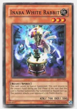 Inaba White Rabbit LOD-065 Common Legacy of Darkness Yu-Gi-Oh Unlimited DMG - Image 1