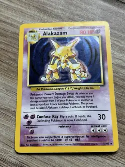 Alakazam 1/102 - Base Set - Holo Rare - 1999 Vintage Pokemon Card - WOTC - Image 1