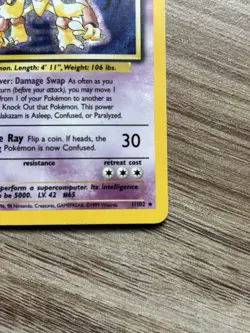 Alakazam 1/102 - Base Set - Holo Rare - 1999 Vintage Pokemon Card - WOTC - Image 3