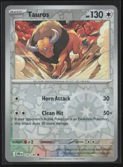 Tauros Common SV10: Destined Rivals 152/182 NM Pokemon Card Reverse Holo - Image 1