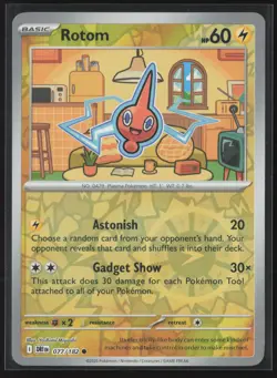 Rotom Common SV10: Destined Rivals 077/182 NM Pokemon Card Reverse Holo - Image 1