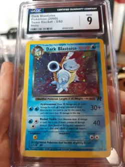 Dark Blastoise Cgc 9 Mint SWIRL 2000 Team Rocket 3/82 Holo Rare Pokemon Card - Image 1