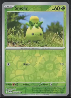 Smoliv Common SV10: Destined Rivals 021/182 NM Pokemon Card Reverse Holo - Image 1