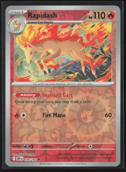 Rapidash Uncommon SV10: Destined Rivals 030/182 NM Pokemon Card Reverse Holo - Image 1