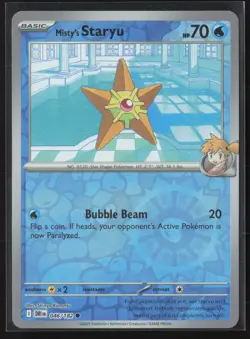 Misty's Staryu Common SV10: Destined Rivals 046/182 NM Pokemon Card Reverse Holo - Image 1