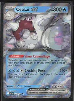 Cetitan ex Double Rare SV10: Destined Rivals 065/182 NM Pokemon Card - Image 1
