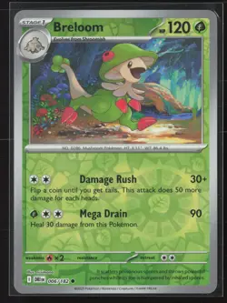 Breloom Common SV10: Destined Rivals 006/182 NM Pokemon Card Reverse Holo - Image 1