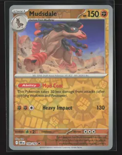 Mudsdale Uncommon SV10: Destined Rivals 108/182 NM Pokemon Card Reverse Holo - Image 1