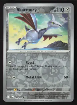 Skarmory Common SV10: Destined Rivals 141/182 NM Pokemon Card Reverse Holo - Image 1
