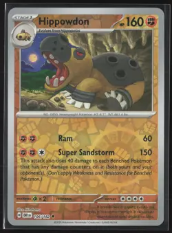 Hippowdon Uncommon SV10: Destined Rivals 106/182 NM Pokemon Card Reverse Holo - Image 1