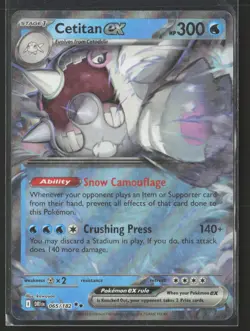 Cetitan ex Double Rare SV10: Destined Rivals 065/182 NM Pokemon Card - Image 1