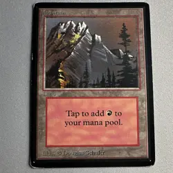 Mountain MTG Beta Edition A 1993 Basic Land LEB MP Magic the Gathering Card - Image 1