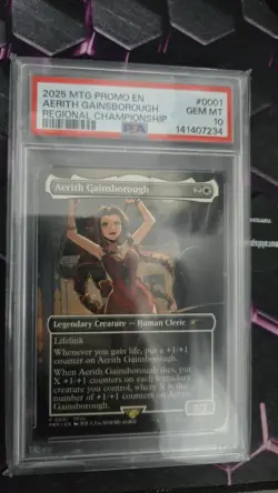 2025 MTG WPN PROMOS REGIONAL CHAMPIONSHIP #0001 AERITH GAINSBOROUGH PSA 10 - Image 1