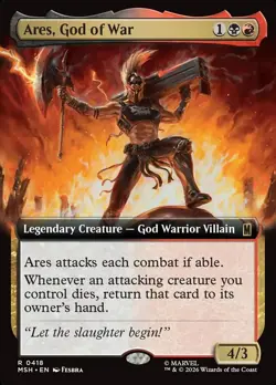 ARES, GOD OF WAR Rare Extended Art Marvel Super Heroes NM MTG - Image 1