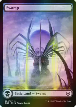 MTG Swamp (264) Full Art Foil ** Phyrexia: All Will Be One ** English - Image 1