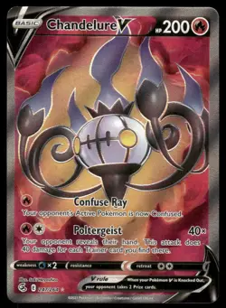 Pokemon Cards Chandelure V 247/264 Fusion Strike NM *PRINT DOTS ON BACK* - Image 1