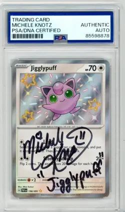 PSA Signed Michele Knotz Pokemon Jigglypuff 198/091 SV: Paldean Fates Holo - Image 1