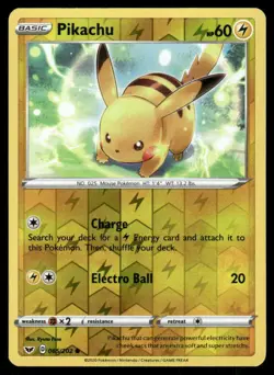 Pokemon Pikachu Sword & Shield 065/202 Reverse Holo C NM/M - Image 1