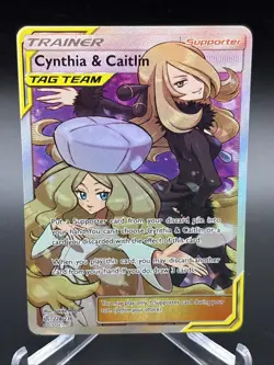 Pokemon TCG Cynthia & Caitlin (Full Art) 228/236 Sm-Cosmic Eclipse Holo LP - Image 1