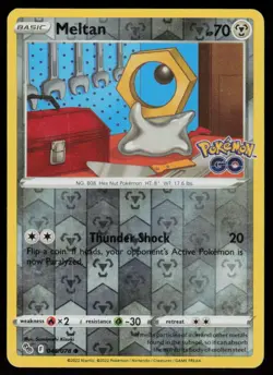 Meltan 045/078 Common Pokemon GO Pokemon Reverse Holo Lightly Played - Image 1