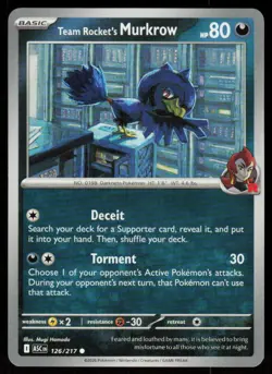 Team Rocket's Murkrow 126/217 Common Ascended Heroes Pokemon Near Mint - Image 1