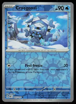 Cryogonal 055/197 Common Obsidian Flames Pokemon Reverse Holo Near Mint - Image 1