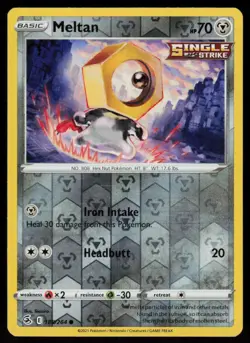 Meltan 188/264 Common Fusion Strike Pokemon Reverse Holo Lightly Played - Image 1