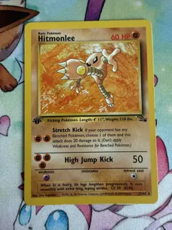 Hitmonlee 1st Edition 22/62 Pokemon Fossil Regular - LP - Image 1