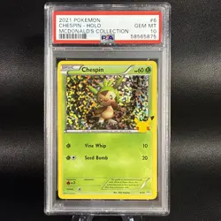 2021 POKEMON MCDONALD'S COLLECTION #6 CHESPIN-HOLO PSA 10 - Image 1
