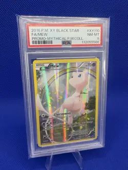 2016 POKEMON XY BLACK STAR PROMO #XY110 FA/MEW PROMO-MYTHICAL P.M.COLL. PSA 8 - Image 1