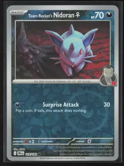 Team Rocket's Nidoran F Common SV10: Destined Rivals 114/182 NM Reverse Holo - Image 1