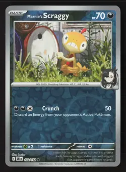Marnie's Scraggy Common SV10: Destined Rivals 132/182 NM Pokemon Reverse Holo - Image 1