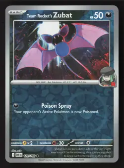 Team Rocket's Zubat Common SV10: Destined Rivals 120/182 NM Pokemon Reverse Holo - Image 1