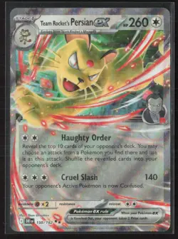 Team Rocket's Persian ex 150/182 Double Rare Destined Rivals Pokemon Holo NM - Image 1