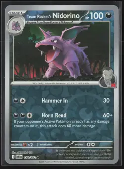 Team Rocket's Nidorino Common SV10: Destined Rivals 118/182 NM Reverse Holo - Image 1