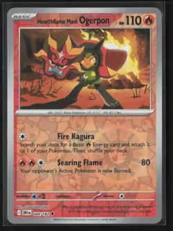 Hearthflame Mask Ogerpon Uncommon SV10: Destined Rivals 044/182 NM Reverse Holo - Image 1