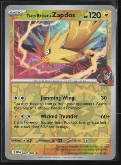 Team Rocket's Zapdos Rare SV10: Destined Rivals 070/182 NM Pokemon Reverse Holo - Image 1