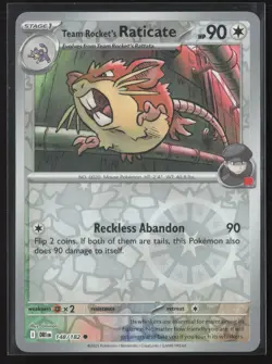 Team Rocket's Raticate Common SV10: Destined Rivals 148/182 NM Reverse Holo - Image 1
