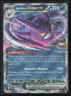 Team Rocket's Crobat ex Double Rare SV10: Destined Rivals 122/182 NM Pokemon - Image 1