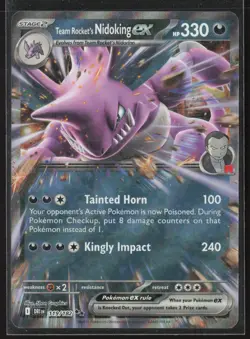 Team Rocket's Nidoking ex - Double Rare SV10: Destined Rivals 119/182 NM Pokemon - Image 1