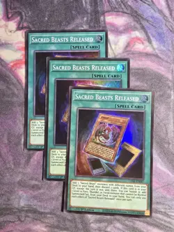 Yugioh! 3x Sacred Beasts Released CORI-EN047 Super Rare 1st Ed NM - Image 1