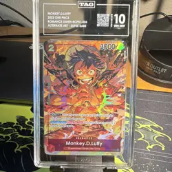 Bandai One Piece CCG Monkey D. Luffy OP01-024 SR Alt Art Holo TAG 10 2022 EN - Image 1